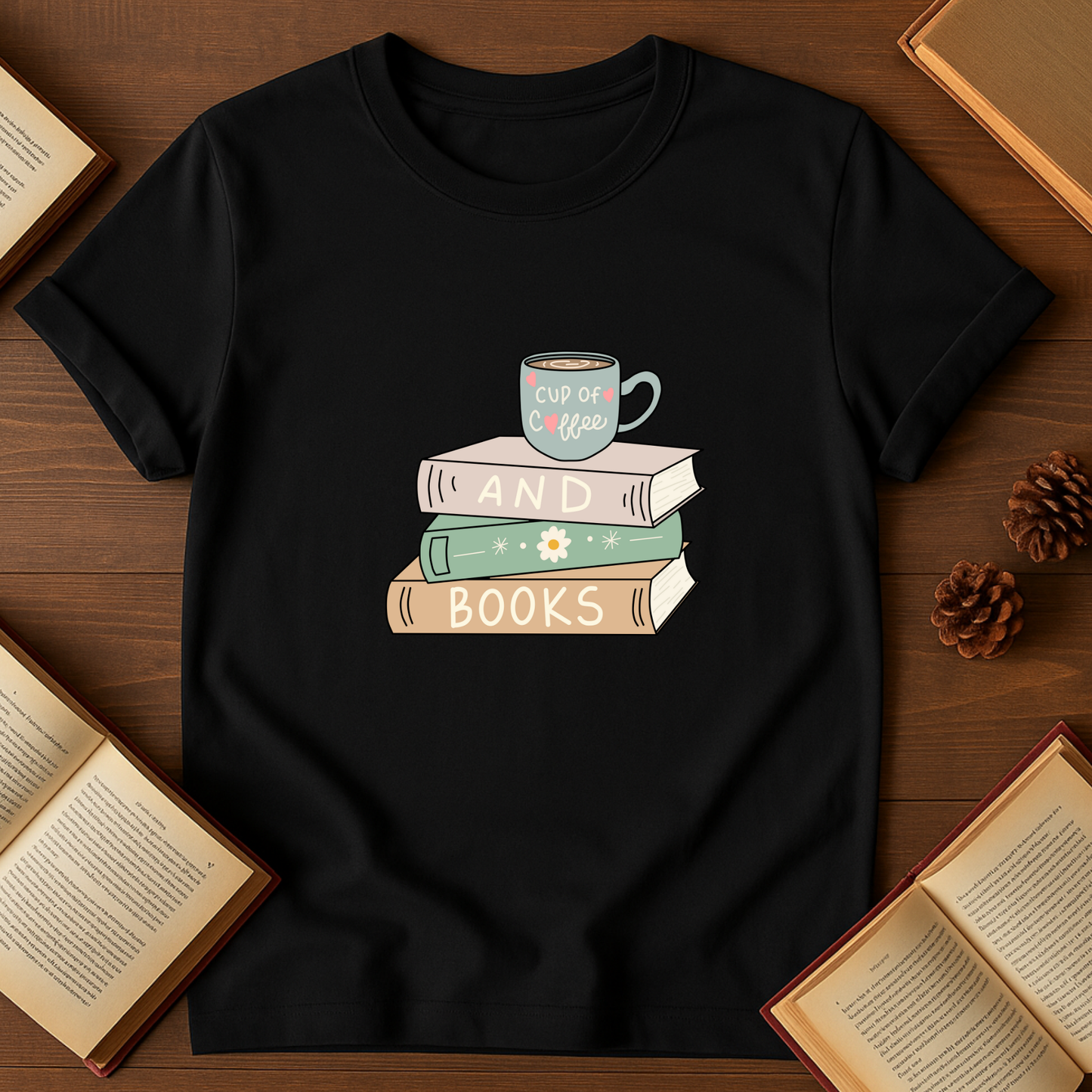 Cup of Coffee and Books Softstyle T-Shirt