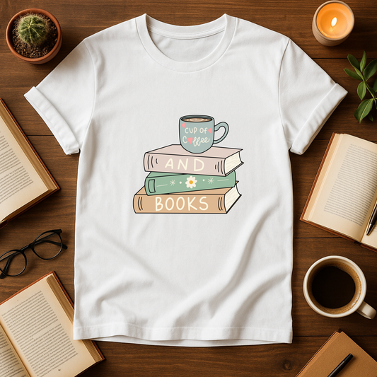 Cup of Coffee and Books Softstyle T-Shirt