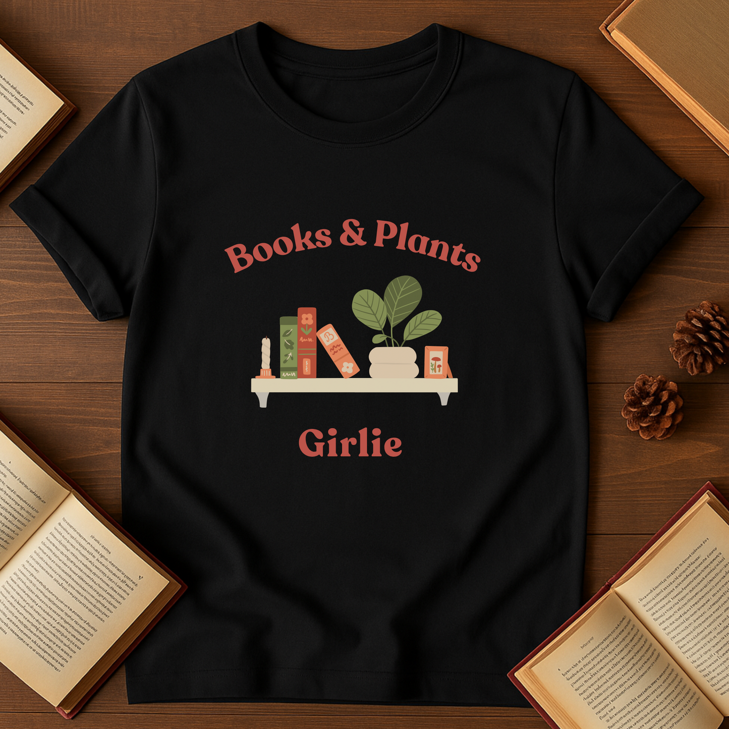 Books and Plants Girlie Softstyle T-Shirt