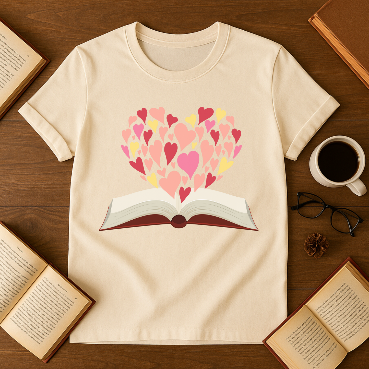 Heart On Book Softstyle T-Shirt