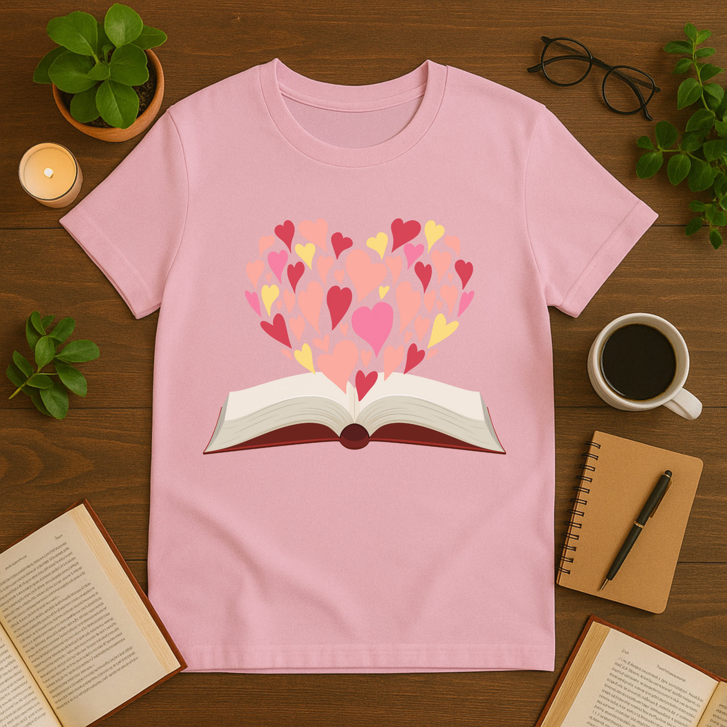 Heart On Book Softstyle T-Shirt