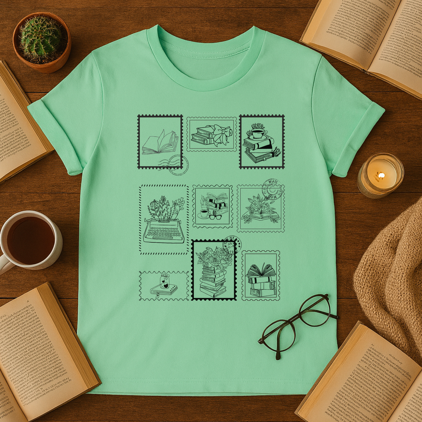 Books on stamps T-Shirt