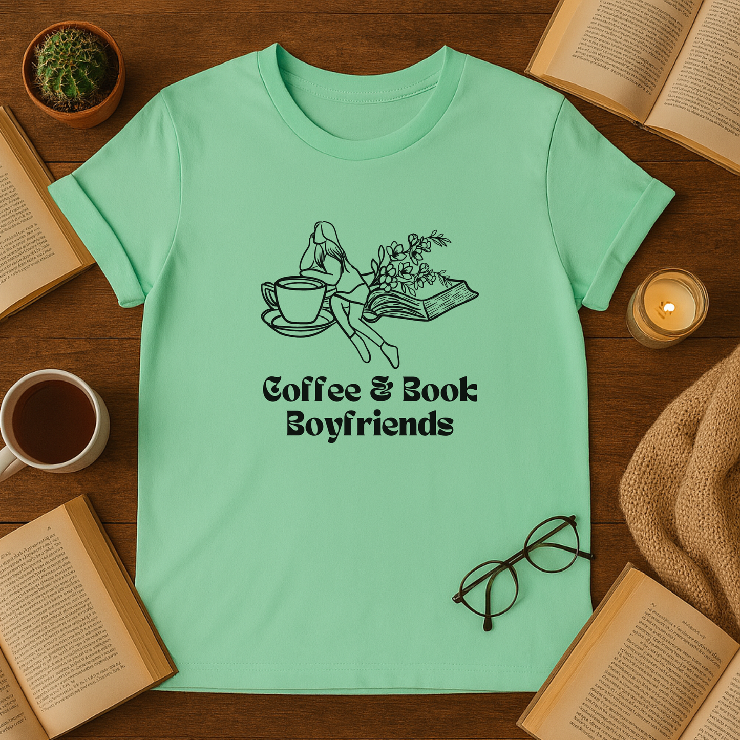 Coffee & Book Boyfriends T-Shirt