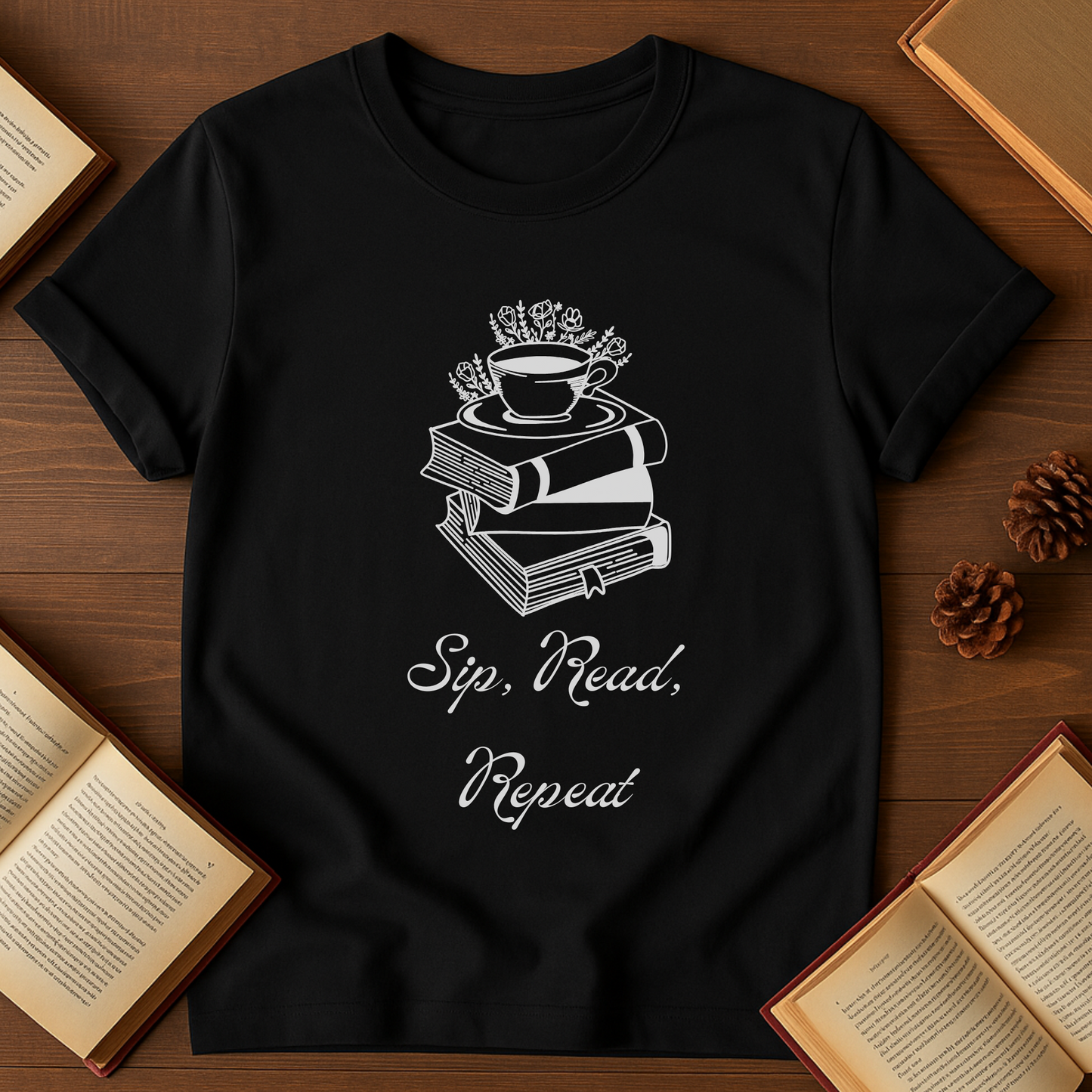 Sip. Read. Repeat. Unisex Softstyle T-Shirt for Book Lovers, Reading Gift, Literary Apparel, Cozy Tee, Bookworm Style