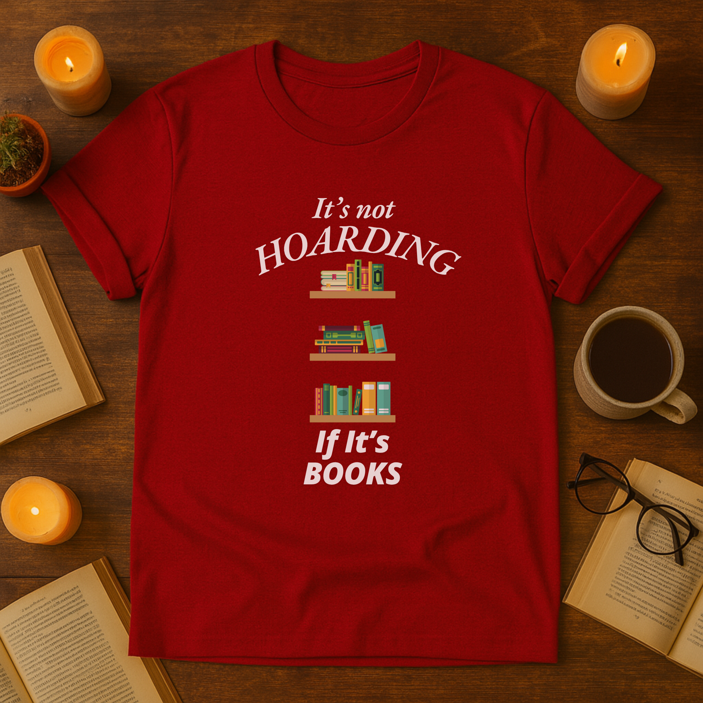 It's Not Hoarding If It's Books Softstyle T-Shirt - Casual Comfort for Every Occasion, Graphic Tee, Gift for Him, Her, Birthday, Summer Wear, Relaxed Fit