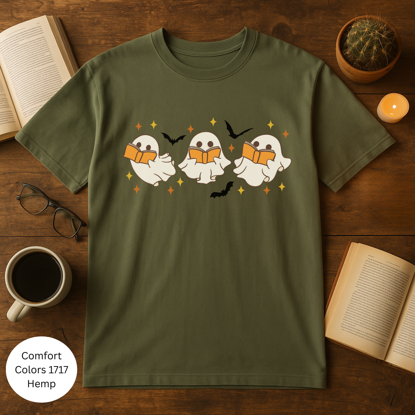 Ghosts Reading Unisex T-Shirt, Cute Halloween Shirt