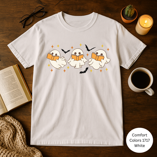 Ghosts Reading Unisex T-Shirt, Cute Halloween Shirt