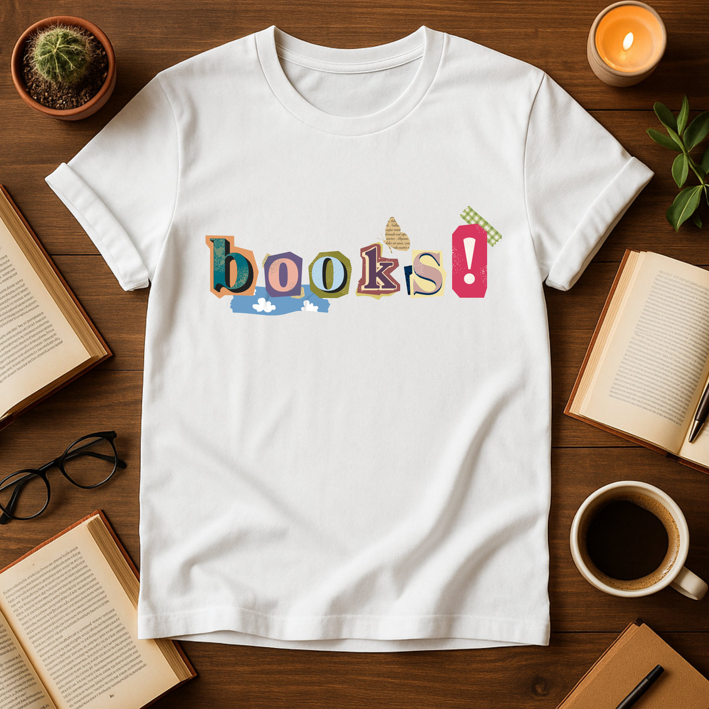 Books Scrapbook Style Softstyle T-Shirt