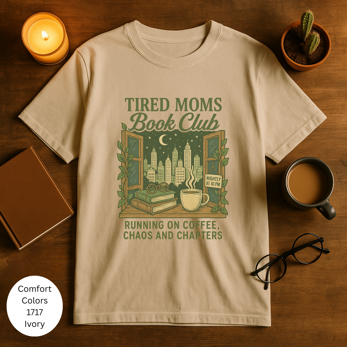 Tired Moms Book Club T-Shirt - Cozy Reading Tee