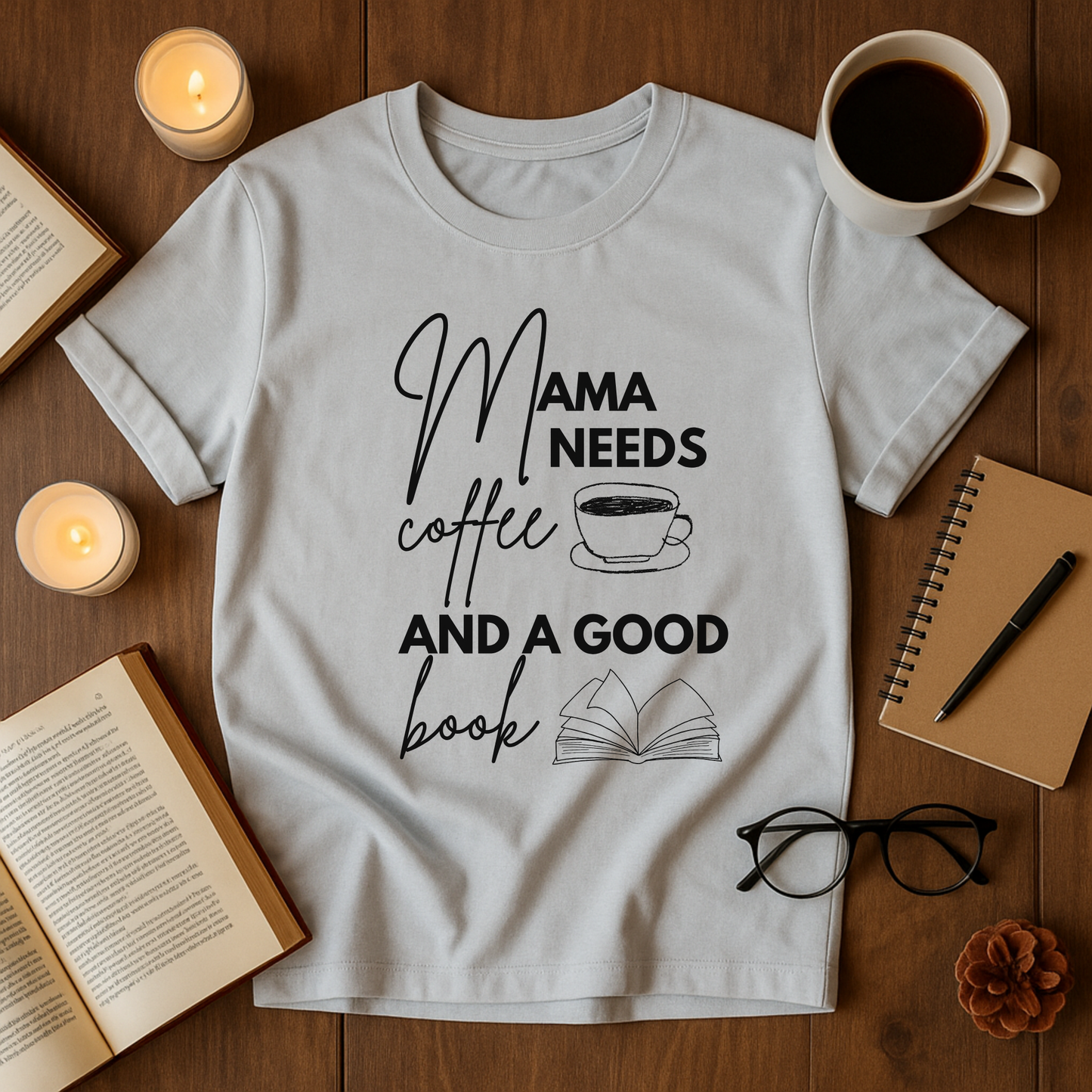 Mama Needs Coffee and a Good Book Softstyle T-Shirt