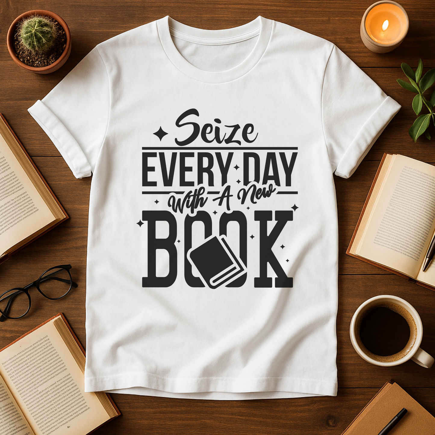 Seize Every Day With A New Book Softstyle T-Shirt