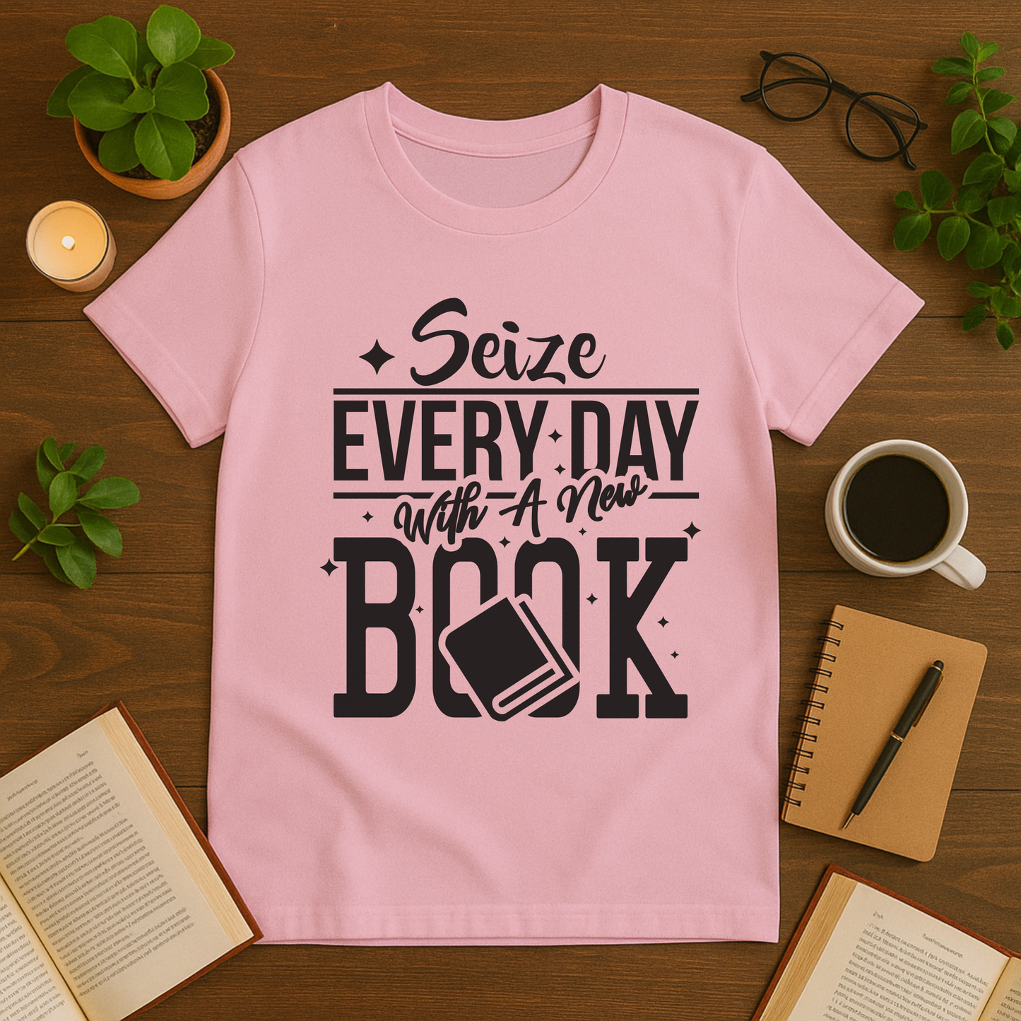 Seize Every Day With A New Book Softstyle T-Shirt