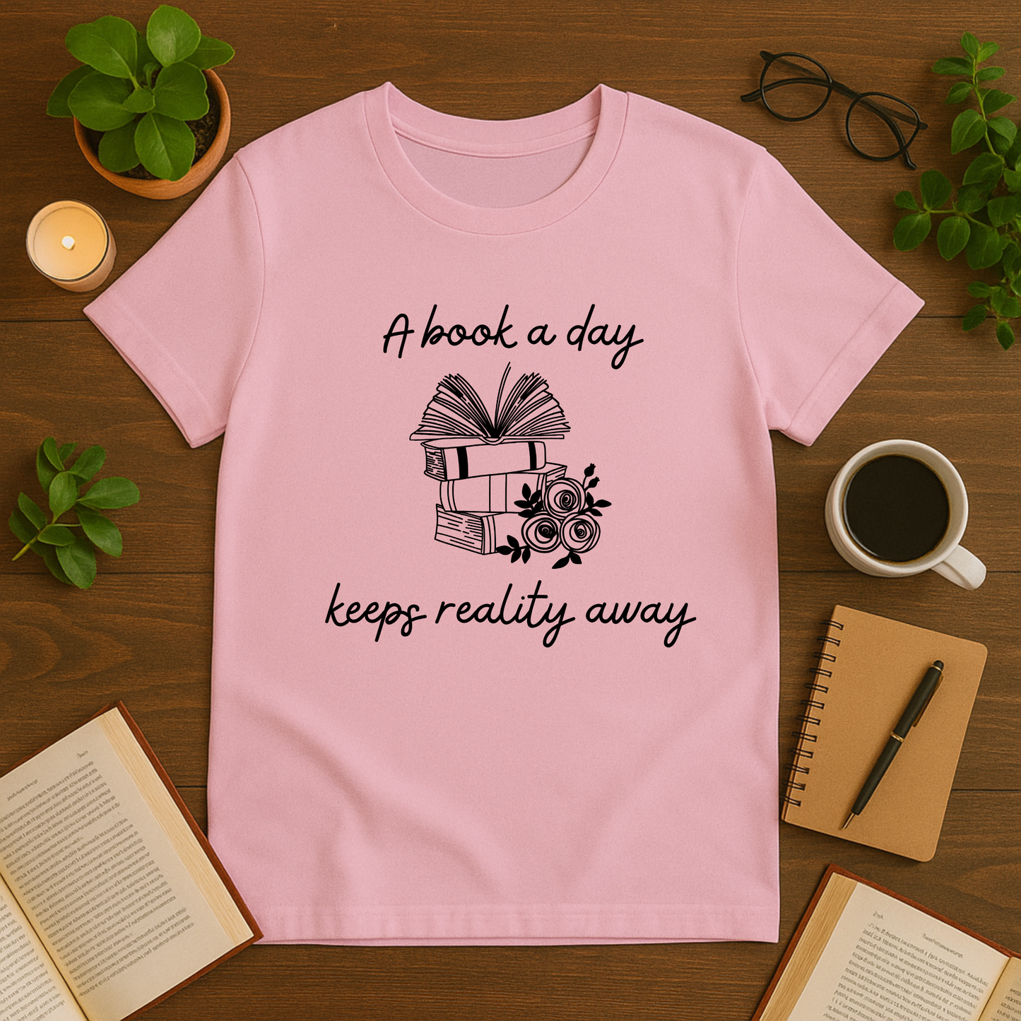 A Book a Day Keeps Reality Away Softstyle T-Shirt