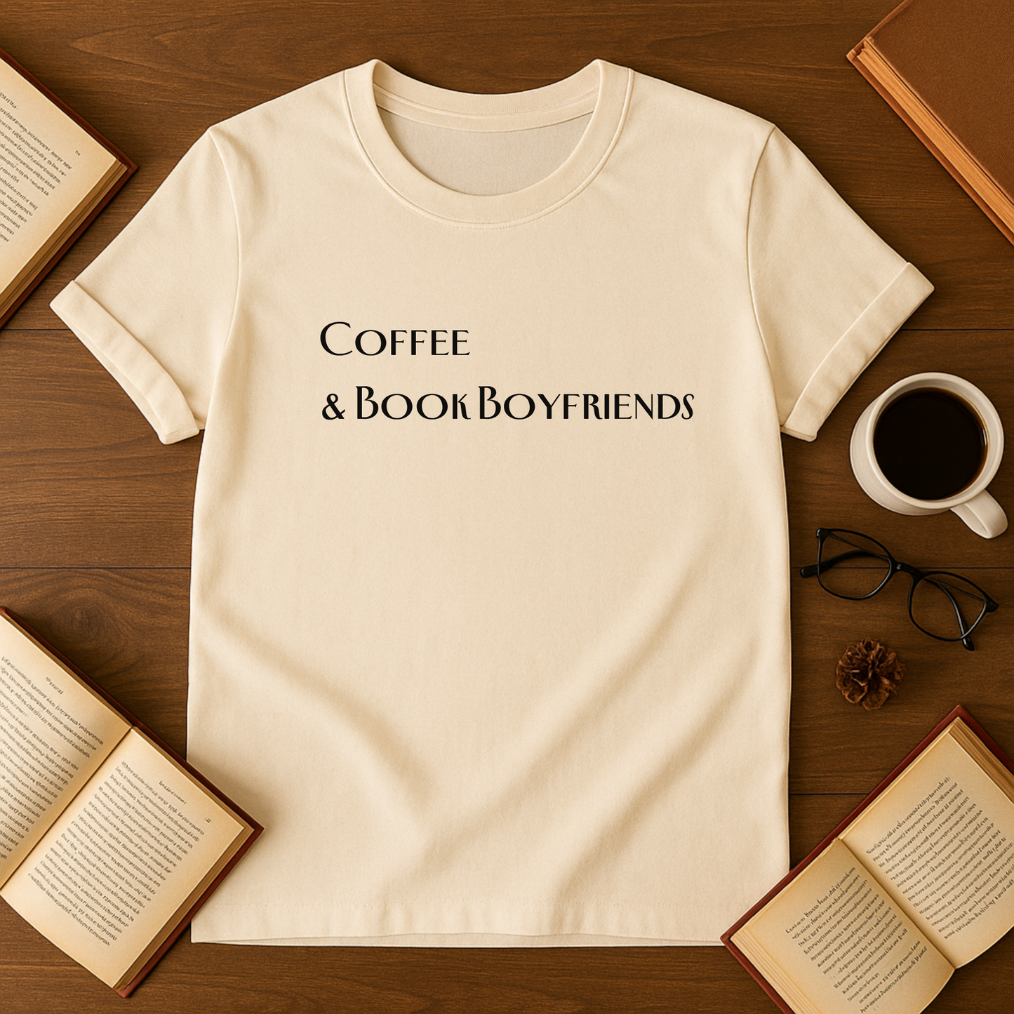 Coffee & Book Boyfriends Softstyle T-Shirt