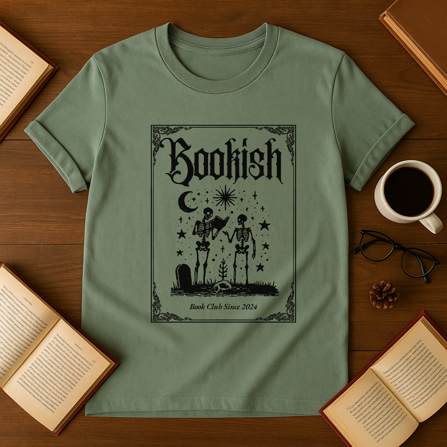 Skeleton Bookish Book Club Softstyle T-Shirt