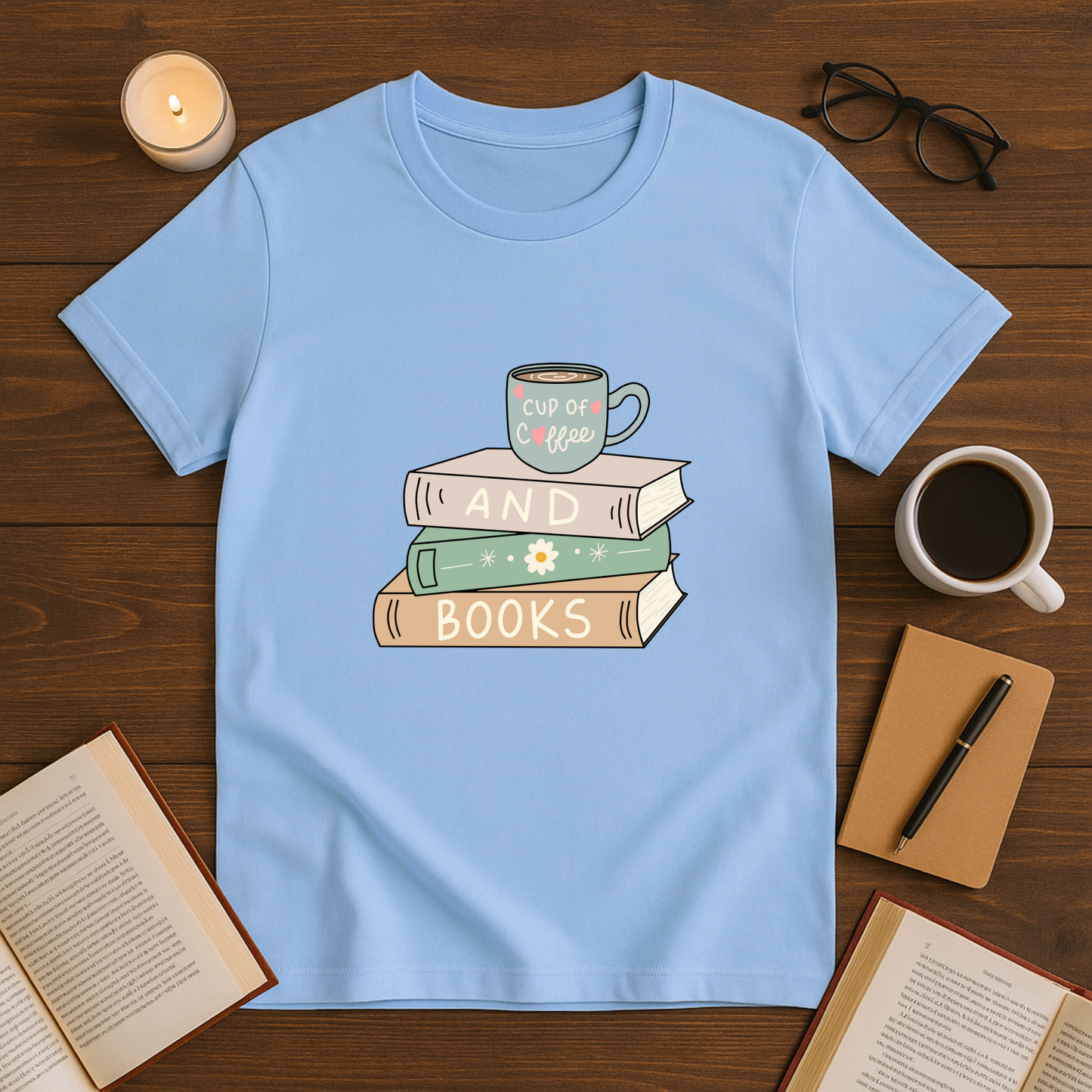 Cup of Coffee and Books Softstyle T-Shirt