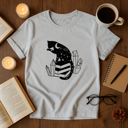 Mystic Cat On Books Softstyle T-Shirt