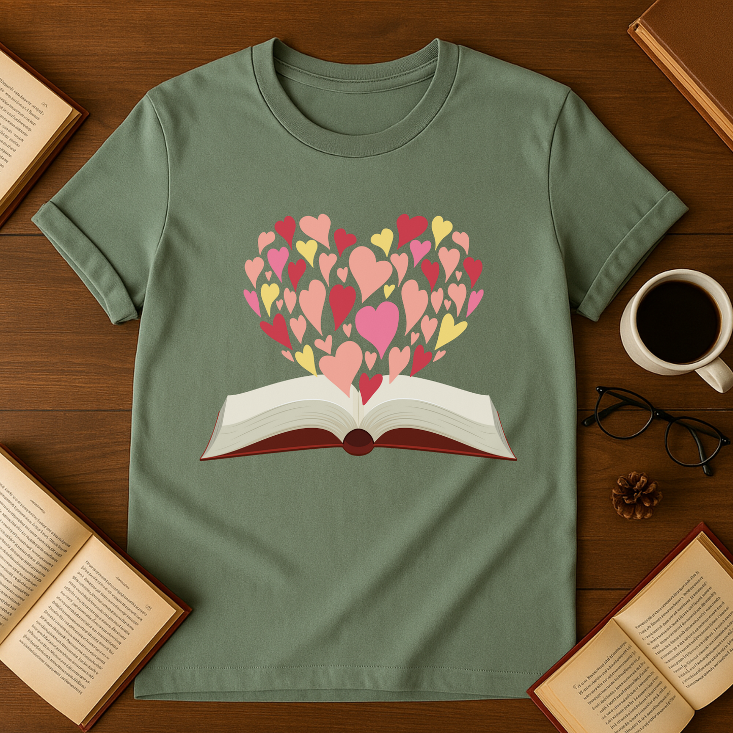 Heart On Book Softstyle T-Shirt