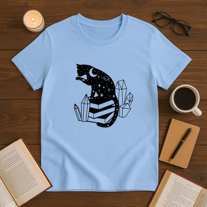 Mystic Cat On Books Softstyle T-Shirt