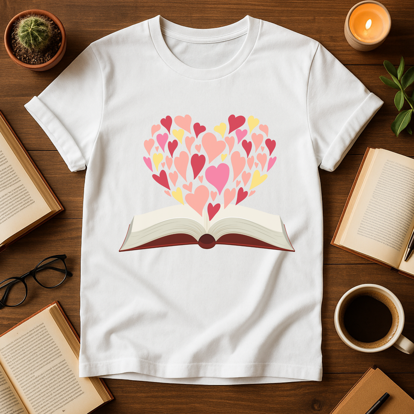 Heart On Book Softstyle T-Shirt
