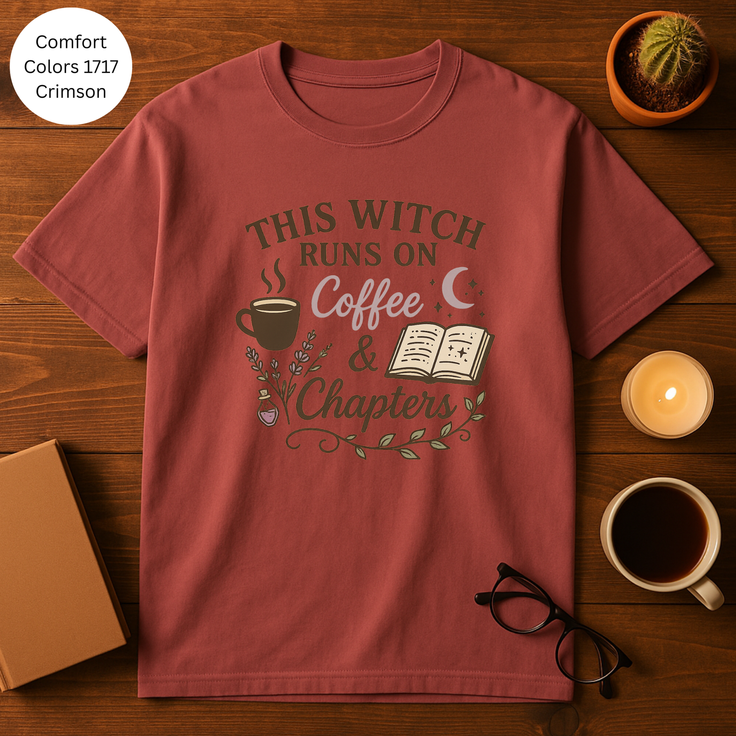 Witchy Coffee & Chapters T-Shirt