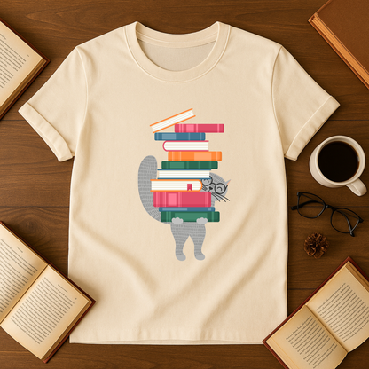 Cat Carrying Books Softstyle T-Shirt