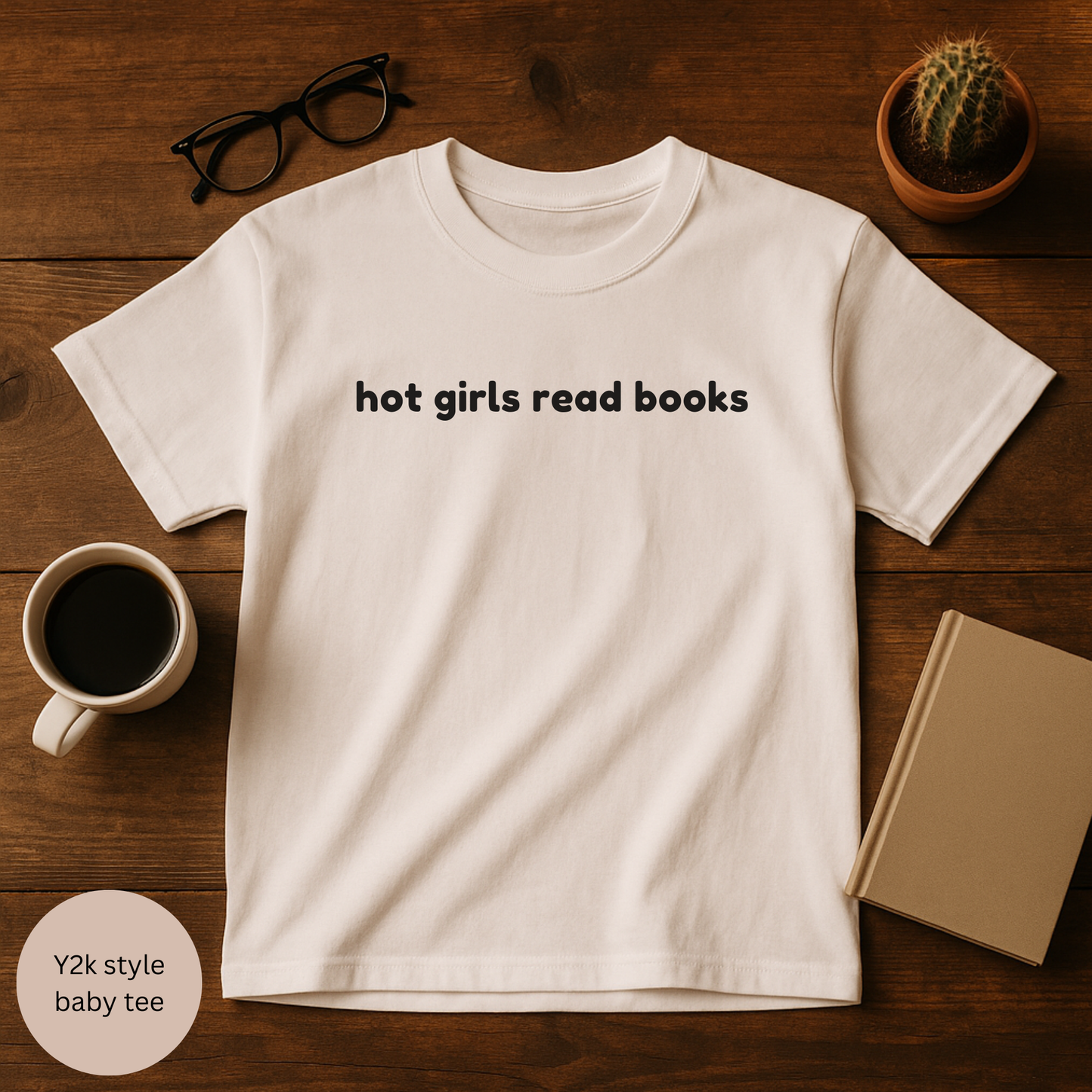 'Hot Girls Read Books' T-Shirt, baby y2k Tee