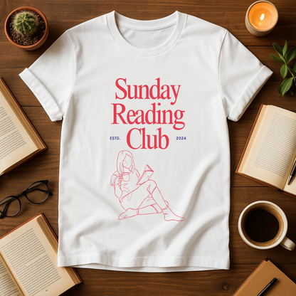 Sunday Reading Club Unisex Softstyle T-Shirt, Perfect for Book Lovers, Cozy Reading Days, Gift for Readers, Literary Apparel, Casual Style