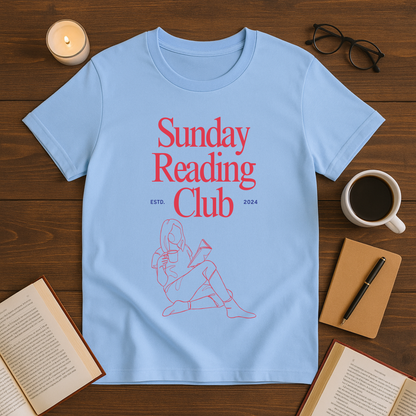Sunday Reading Club Unisex Softstyle T-Shirt, Perfect for Book Lovers, Cozy Reading Days, Gift for Readers, Literary Apparel, Casual Style