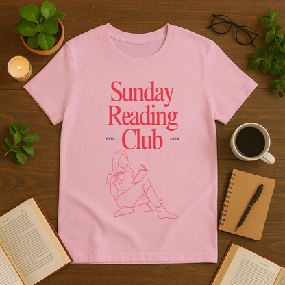 Sunday Reading Club Unisex Softstyle T-Shirt, Perfect for Book Lovers, Cozy Reading Days, Gift for Readers, Literary Apparel, Casual Style