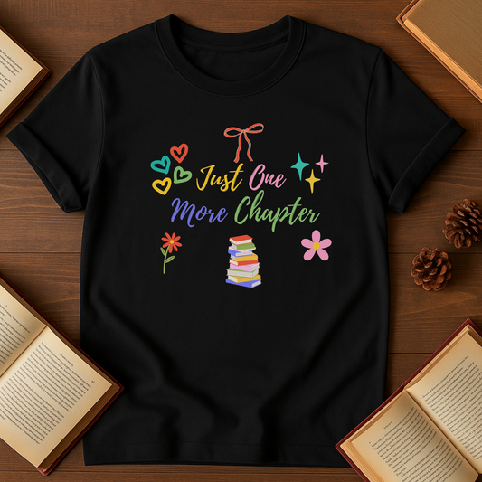 Book Lover's T-Shirt, Just One More Chapter Tee, Reading Gift, Unisex Softstyle Shirt, Cute Literary Top