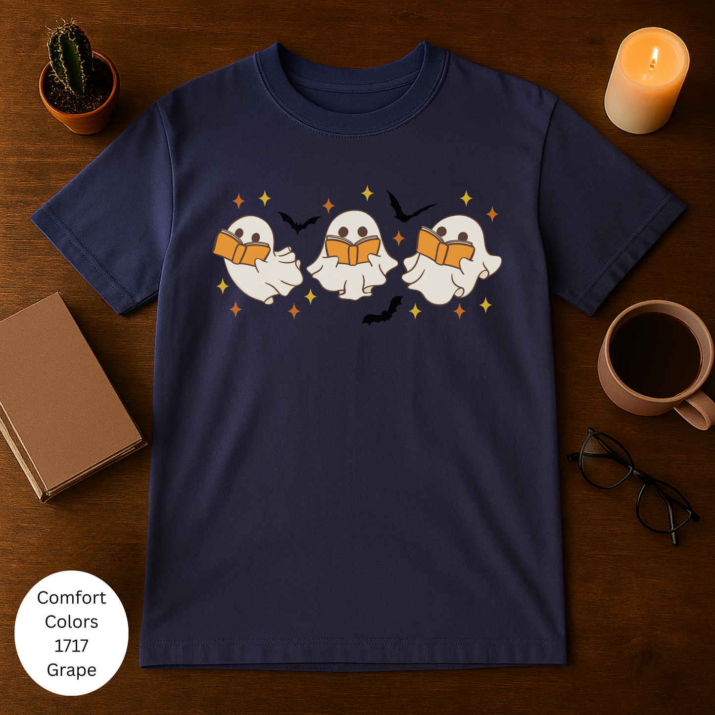 Ghosts Reading Unisex T-Shirt, Cute Halloween Shirt