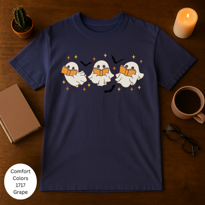 Ghosts Reading Unisex T-Shirt, Cute Halloween Shirt
