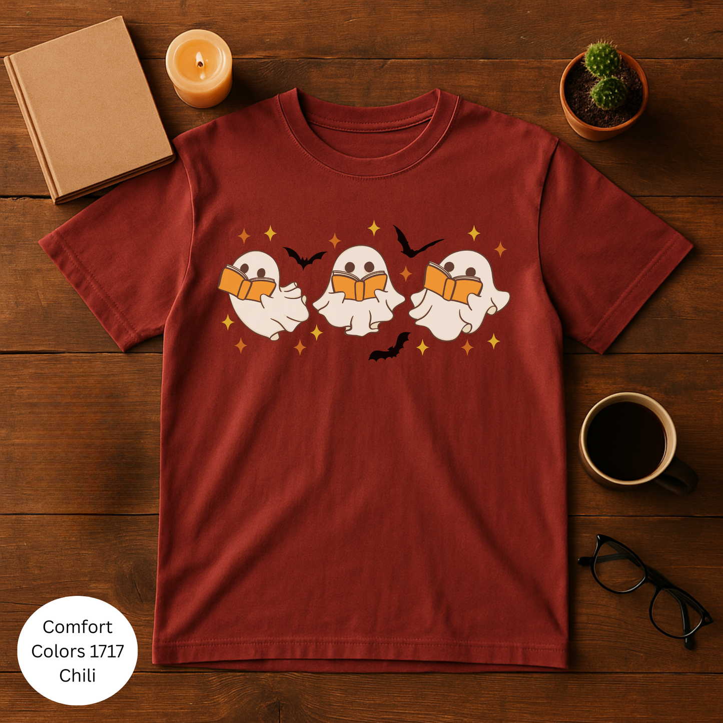 Ghosts Reading Unisex T-Shirt, Cute Halloween Shirt