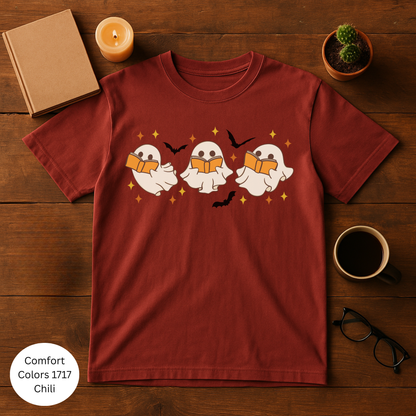 Ghosts Reading Unisex T-Shirt, Cute Halloween Shirt