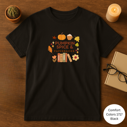 Pumpkin Spice & Paperbacks - Cozy Fall T-shirt