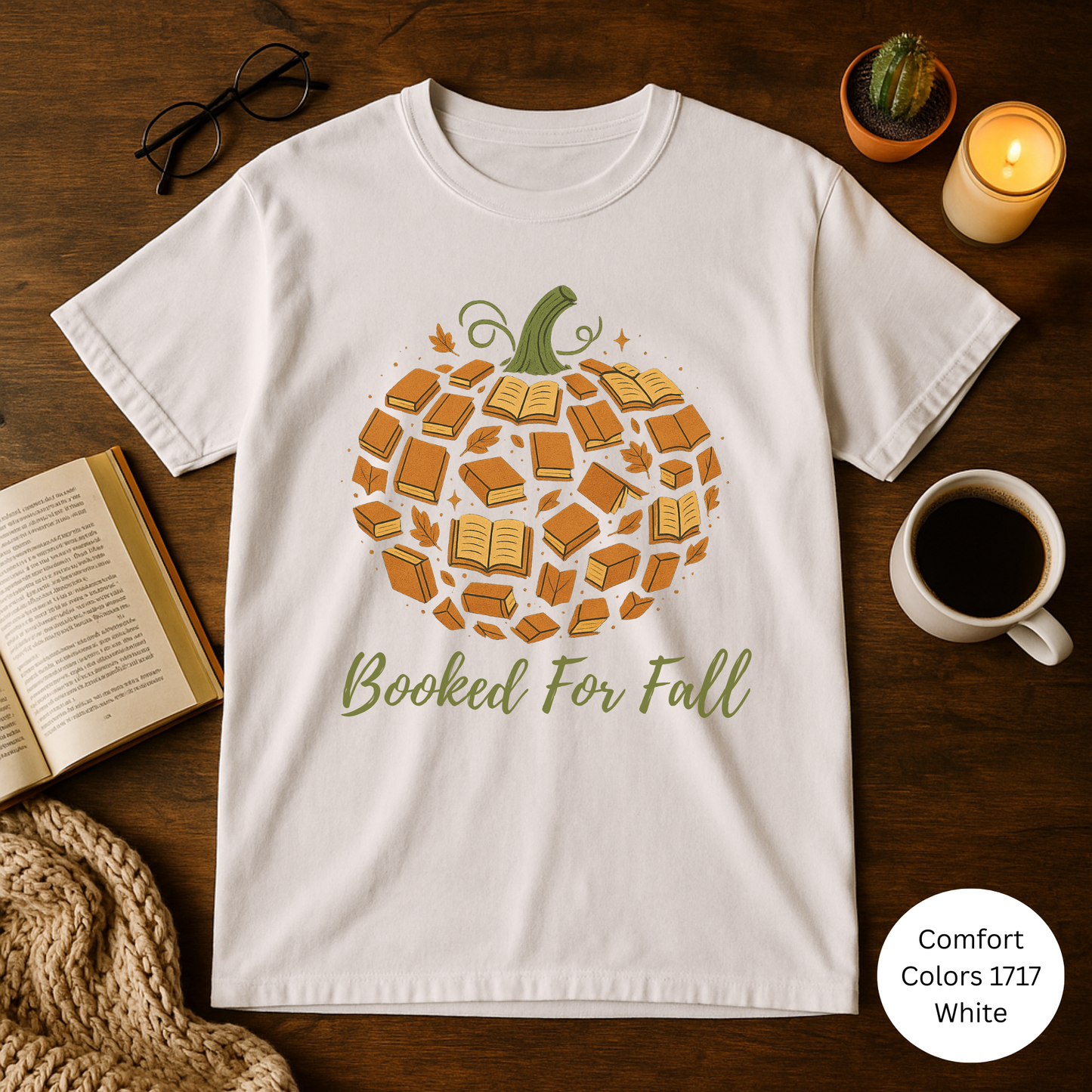 Fall Reading T-Shirt, Cozy Autumn Tee