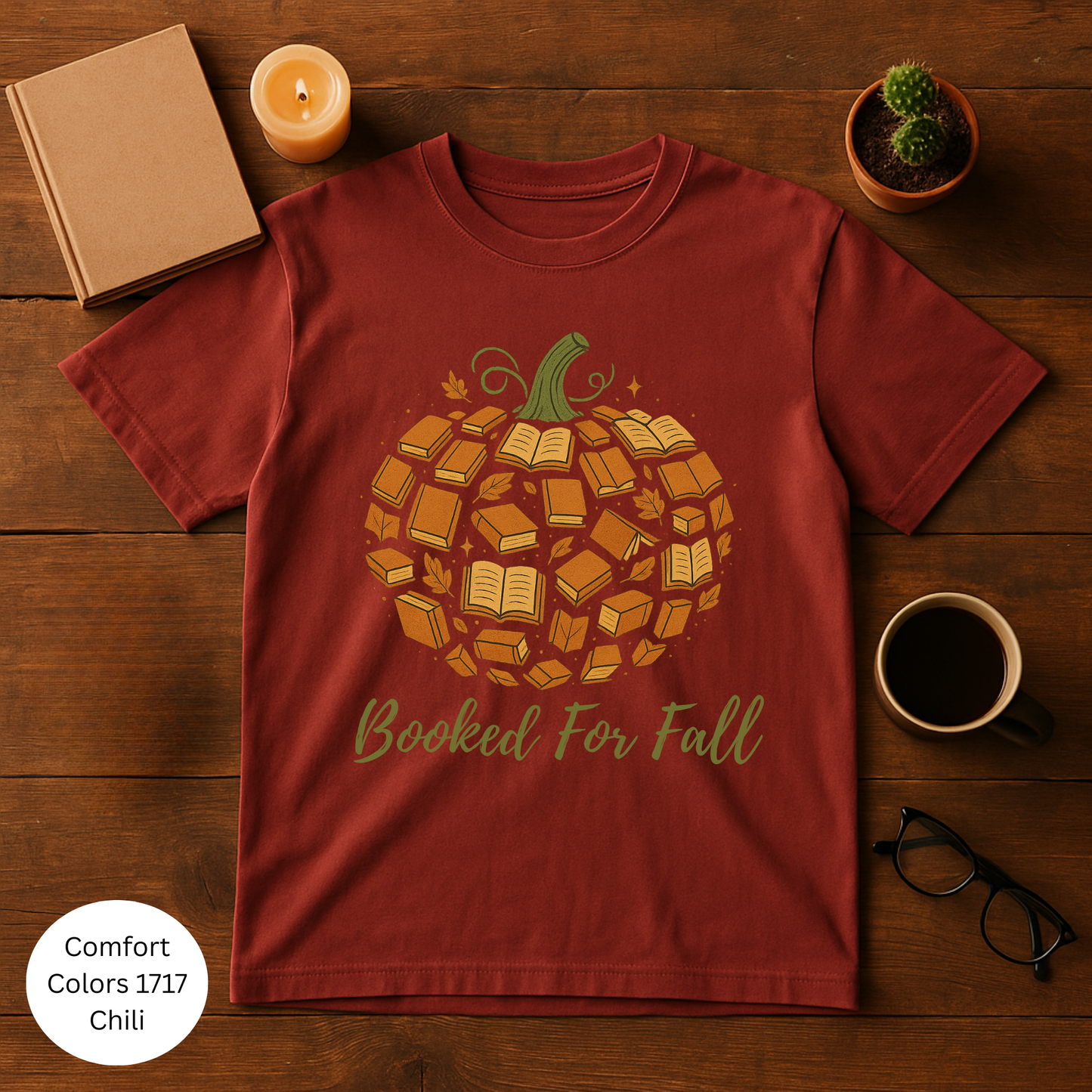 Fall Reading T-Shirt, Cozy Autumn Tee