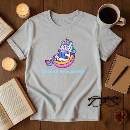 Believe In Yourself Unicorn Reading Softstyle T-Shirt