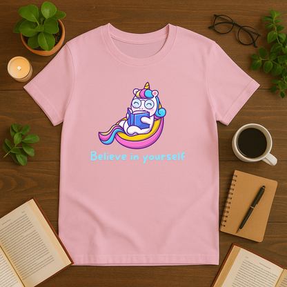 Believe In Yourself Unicorn Reading Softstyle T-Shirt
