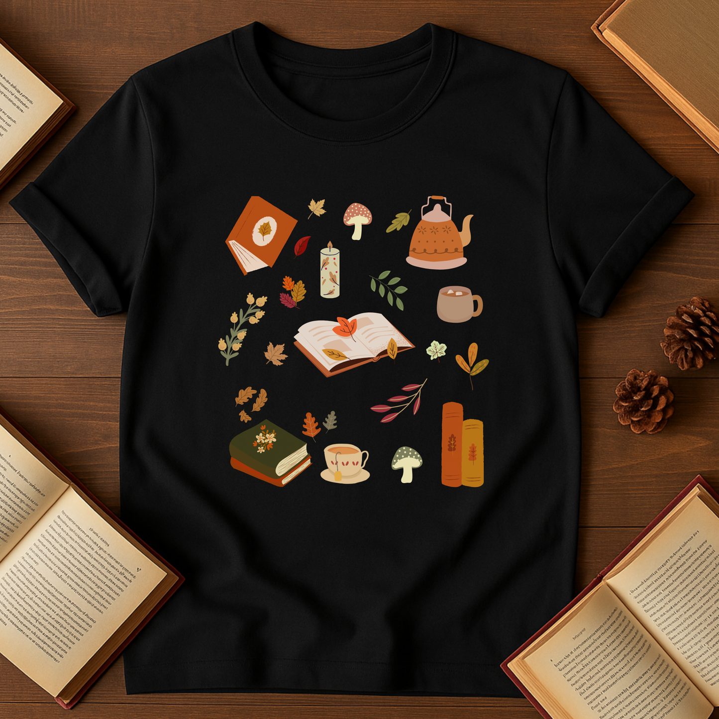 Cozy Fall Reader Aesthetic Softstyle T-Shirt
