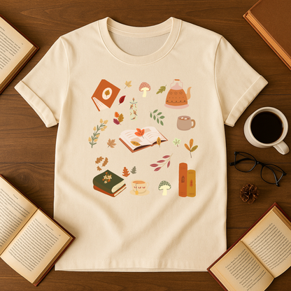Cozy Fall Reader Aesthetic Softstyle T-Shirt