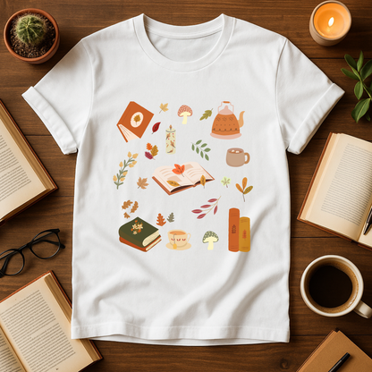 Cozy Fall Reader Aesthetic Softstyle T-Shirt