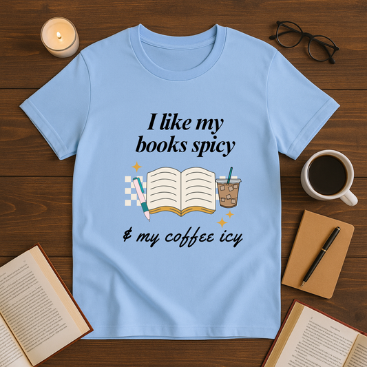 I Like My Books Spicy and My Coffee Iced Softstyle T-Shirt