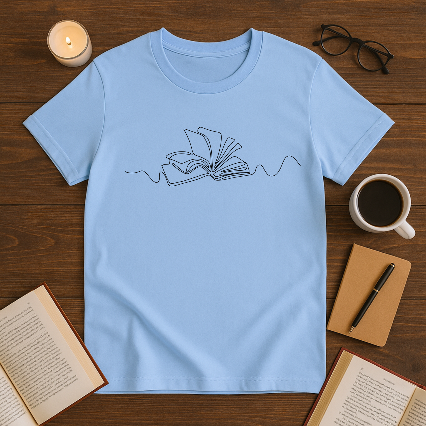 Book Line Design Softstyle T-Shirt