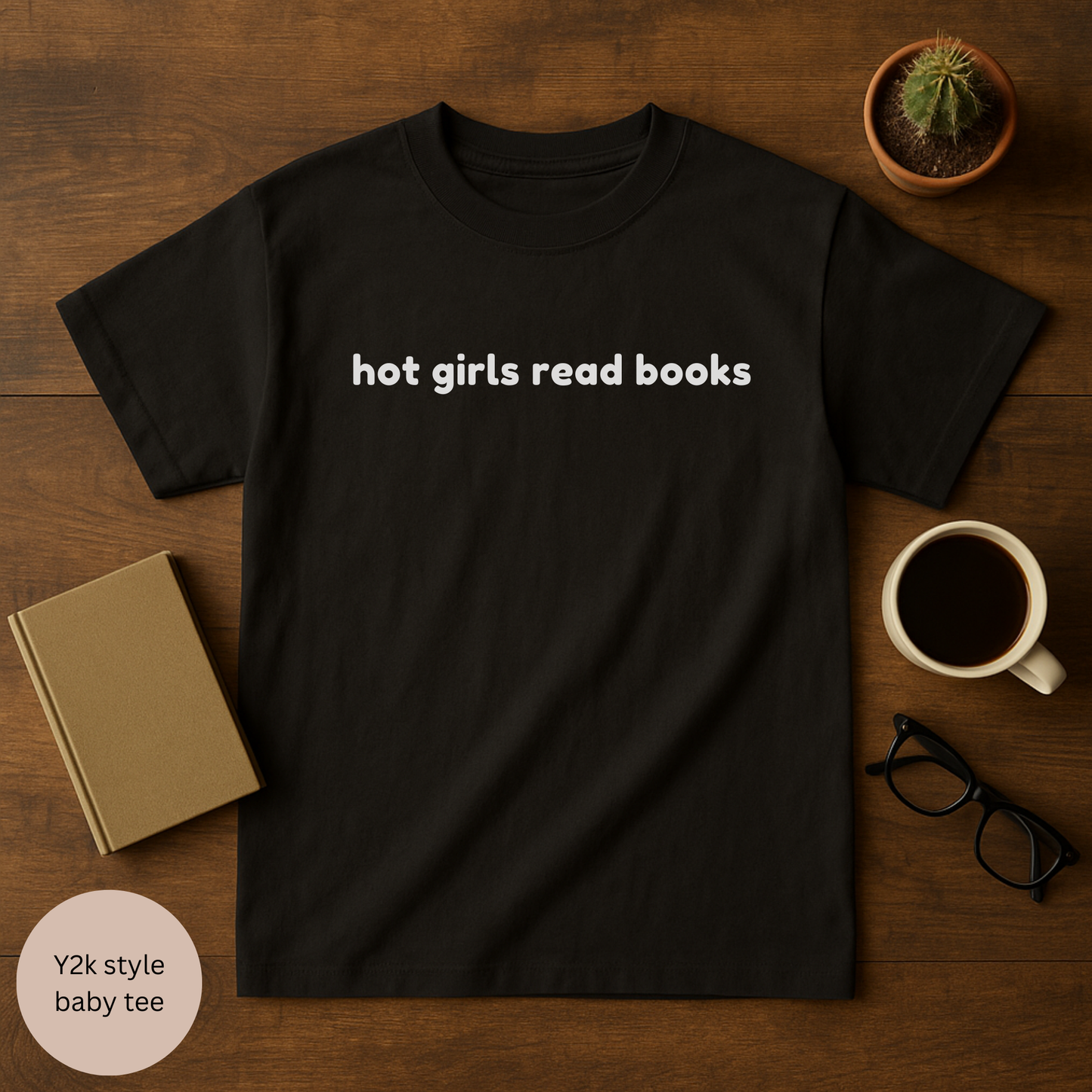 'Hot Girls Read Books' T-Shirt, baby y2k Tee