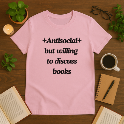 Antisocial but Willing to Discuss Books Softstyle T-Shirt