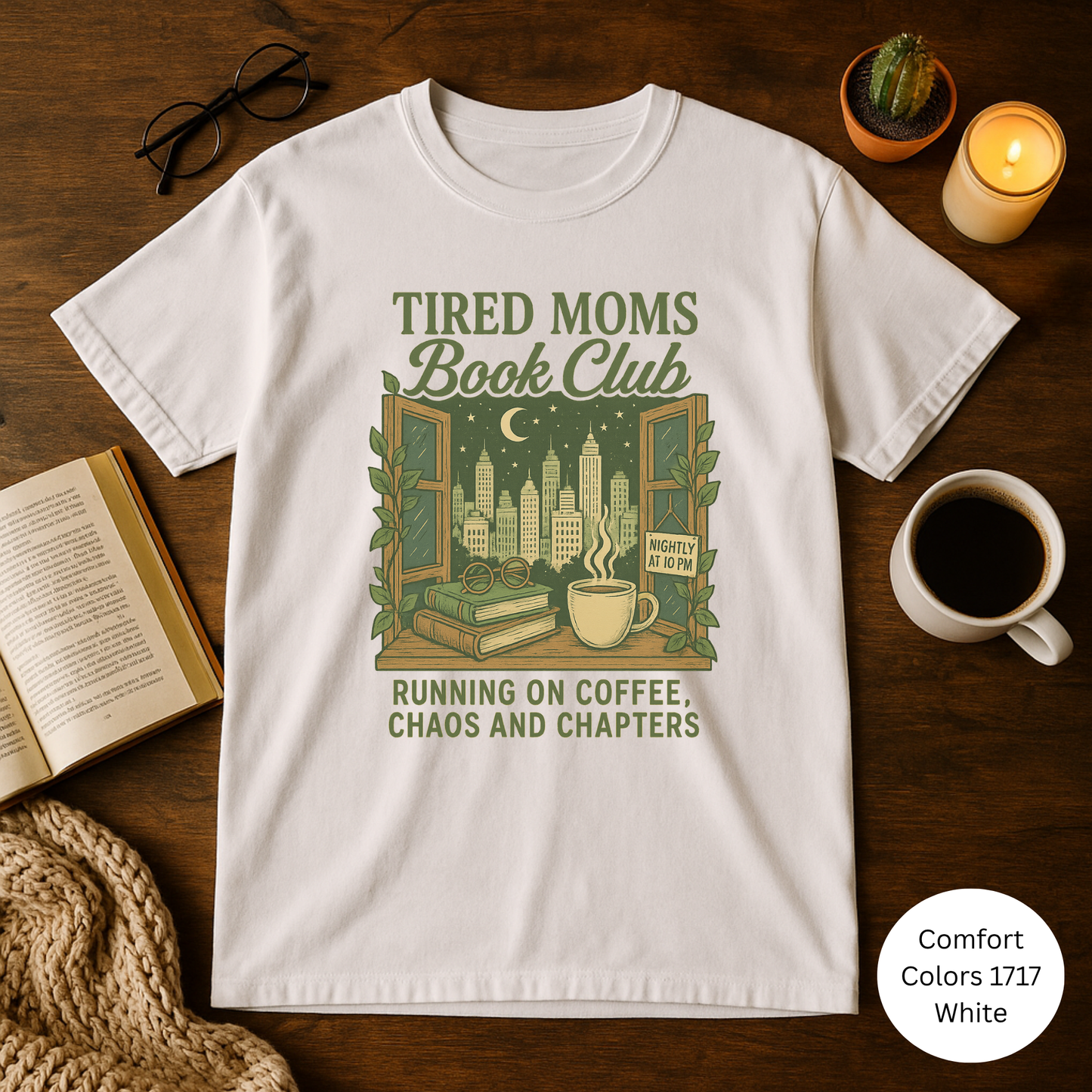 Tired Moms Book Club T-Shirt - Cozy Reading Tee