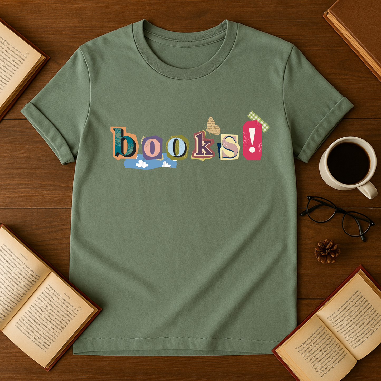 Books Scrapbook Style Softstyle T-Shirt
