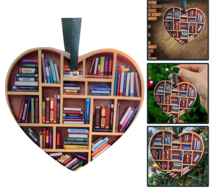 Book Lovers Heart Ornament Christmas